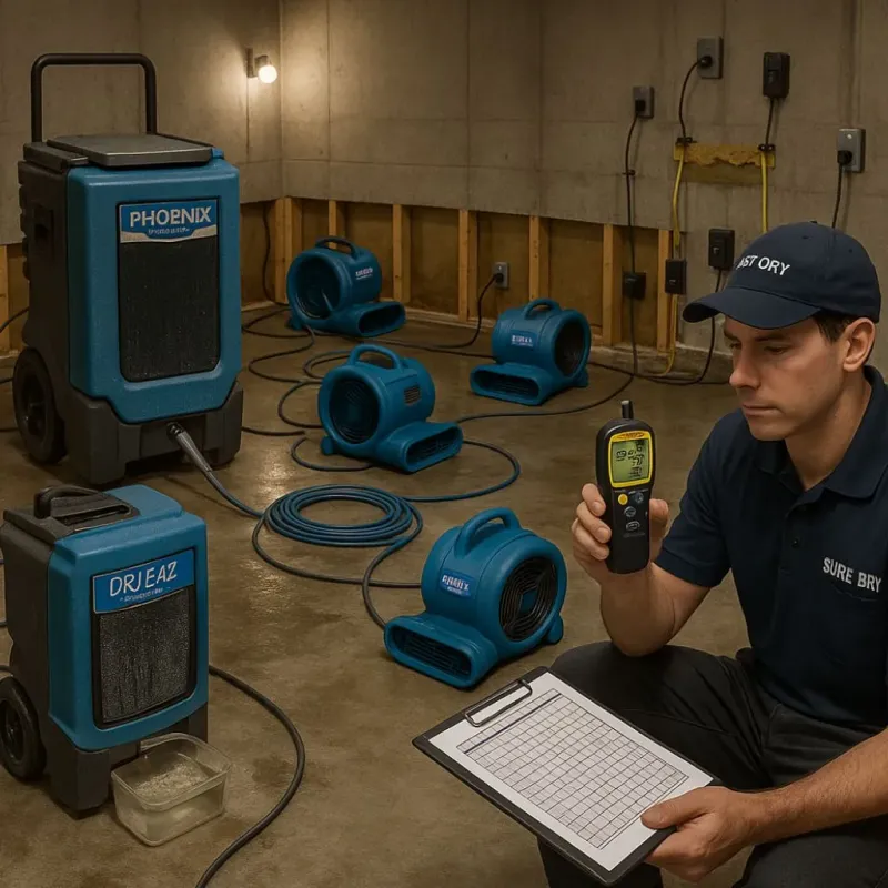 Structural Drying and Dehumidification process in Jena, LA